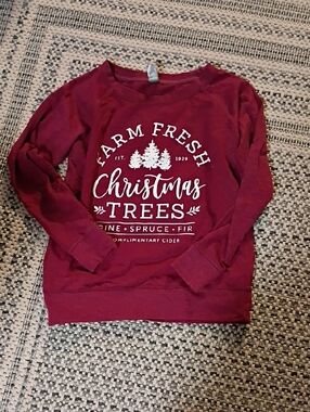Women’s Burgundy Christmas Trees Sweatshirt